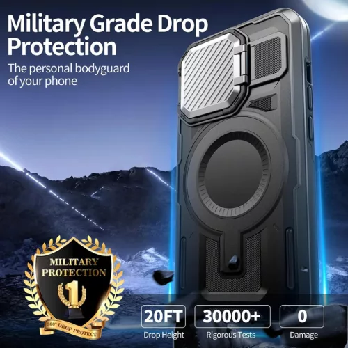 Techsuit - CamVault MagSafe - iPhone 12 Pro Max / iPhone 13 Pro Max - Fekete tok