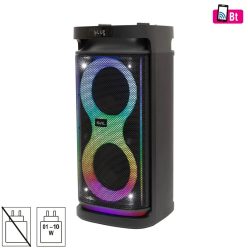   SAL PAR2100BT party hangdoboz, 80W, beépített akkumulátorral és LED fénnyel, BT TWS kapcsolat, USB/microSD zenelejátszás, karaoke, AUX és mikrofon bemenetek, két darab bass-reflex mélysugárzó, 2-utas, 3 hangszóró