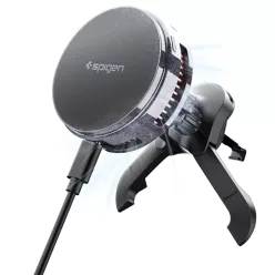  Spigen Essential EV25MFAQ Qi2.2 Peltier Mágneses Magsafe Autós Tartó Vezeték Nélküli Töltő Fekete
