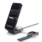SPIGEN ESSENTIAL EF302MOQ Qi2.2 2IN1 MÁGNESES MAGSAFE VEZETÉK NÉLKÜLI TÖLTŐ FEKETE