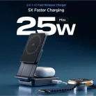 SPIGEN ESSENTIAL EF302MOQ Qi2.2 2IN1 MÁGNESES MAGSAFE VEZETÉK NÉLKÜLI TÖLTŐ FEKETE