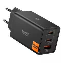   Spigen Essential EE673EU 3-portos hálózati töltő 67W Fekete