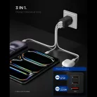 Spigen Essential EE673EU 3-portos hálózati töltő 67W Fekete