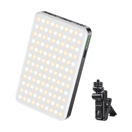 Yesido Selfie Fény (DH12) - USB-C, 3000mAh, 6W, 120 LED, Csiptetős Kialakítás - Fekete