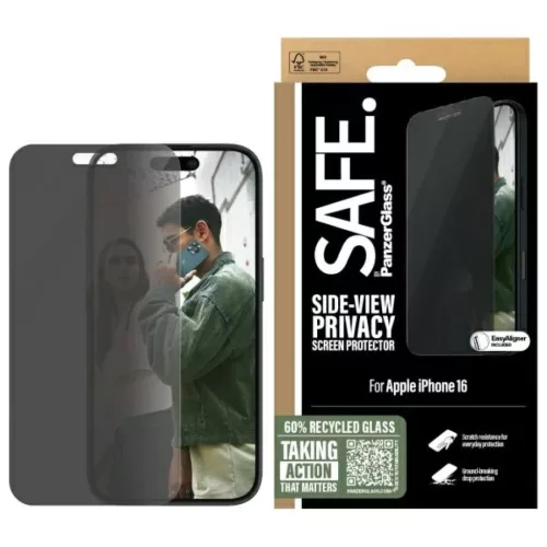 iPhone 16 6.1" Privacy képernyővédő ultra széles méretű üvegfólia SAFEP95875