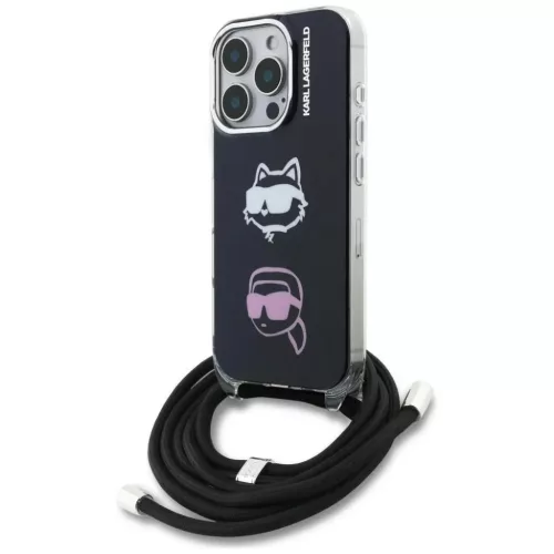 Karl Lagerfeld IML Crossbody K&CH Heads tok iPhone 16 Pro Fekete