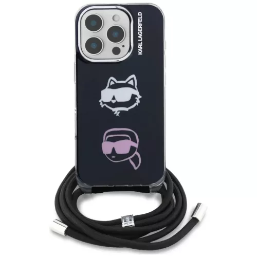 Karl Lagerfeld IML Crossbody K&CH Heads tok iPhone 16 Pro Fekete