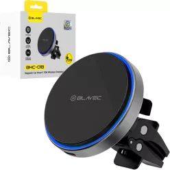   Blavec BHC-01B mágneses autós telefontartó vezeték nélküli töltéssel légbefúvóhoz (BHC01B-MAVIB) fekete
