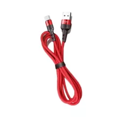   USAMS Fonott U26 USB-C kábel 1m (1db a készletben) 3A gyors töltés piros SJ313TC02 (US-SJ313)