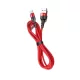 USAMS Fonott U26 USB-C kábel 1m (1db a készletben) 3A gyors töltés piros SJ313TC02 (US-SJ313)