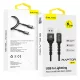 Blavec Raptor fonott kábel - USB Lightning - 2,4A 0,5 méter (CRA-UL24BG05) fekete-szürke