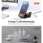 SURITCH 3in1 töltőállomás Samsunghoz, 15W összecsukható vezeték nélküli – Galaxy S26/S25/S24/S23/S22/S21/Z, Galaxy Watch 7/6/5/4/3 és Galaxy Buds, fekete (EU)
