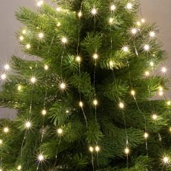   Home ML 120/WW micro LED-es fényfüzérköteg, 120 db melegfehér micro LED, 6 ágú, vékony, ezüstszínű vezeték, hálózati adapter, kül- és beltéri kivitel