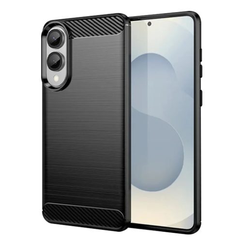 Techsuit - Karbonszilikon - Samsung Galaxy S25 Edge - Fekete tok