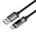 USB-A to USB-C kábel Hoco Display U148, 100W, 1.2m, fekete