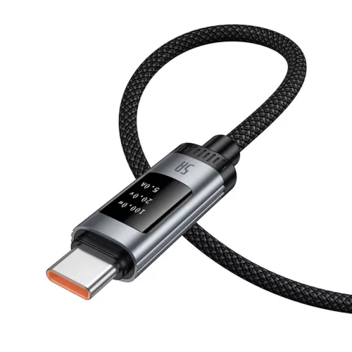 USB-A to USB-C kábel Hoco Display U148, 100W, 1.2m, fekete