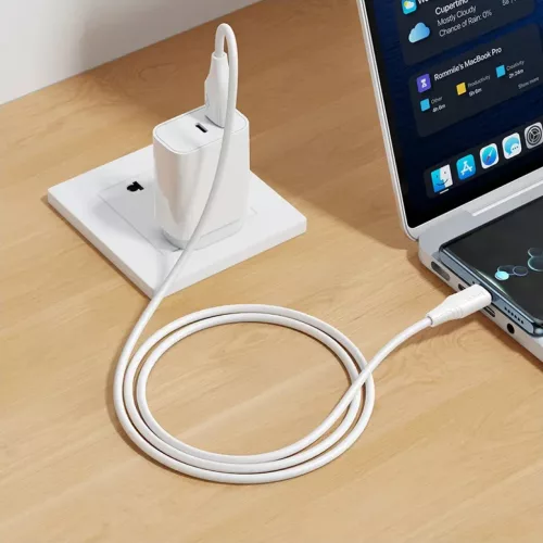 USB-A to USB-C Kábel Hoco X124, 18W, 3A, 1m, Fehér