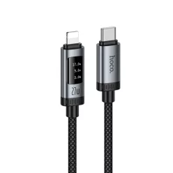   USB-C to Lightning Kábel Hoco Display U148, 27W, 1.2m, Fekete