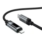 USB-C to Lightning Kábel Hoco Display U148, 27W, 1.2m, Fekete