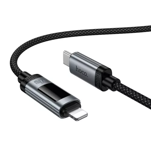 USB-C to Lightning Kábel Hoco Display U148, 27W, 1.2m, Fekete