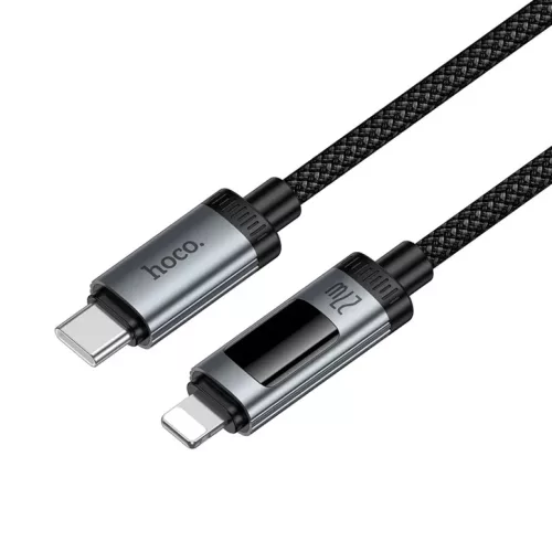 USB-C to Lightning Kábel Hoco Display U148, 27W, 1.2m, Fekete