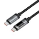 USB-C - USB-C kábel Hoco Display U148, 240W, 1,2m, fekete