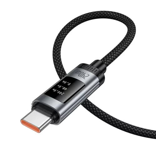 USB-C - USB-C kábel Hoco Display U148, 240W, 1,2m, fekete
