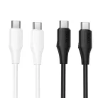 USB-C to USB-C kábel Hoco X124, 60W, 3A, 1m, Fehér