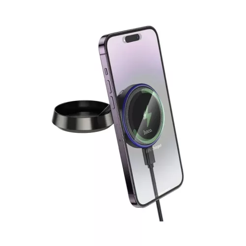 Vezeték nélküli autós töltő Hoco HW33, 15W, 1.67A, Szürke