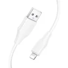 USB-A to Lightning Kábel Hoco X124, 27W, 2.4A, 1m, Fehér