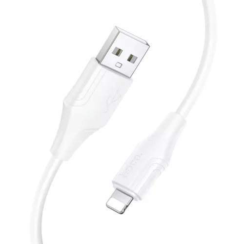 USB-A to Lightning Kábel Hoco X124, 27W, 2.4A, 1m, Fehér
