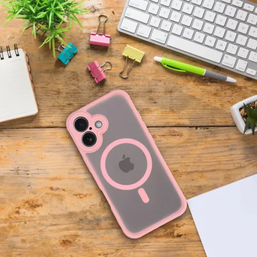 FULL MATTE MAG COVER tok MagSafe kompatibilis IPHONE 14 Pro Max készülékhez világos rózsaszín