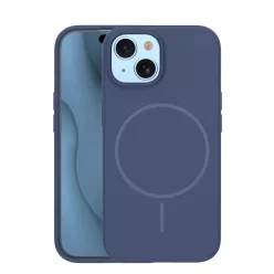 iPhone 13 Silicone Thin Mag sötétkék tok
