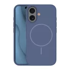 iPhone 16 6,1" sötétkék szilikon vékony mágneses tok
