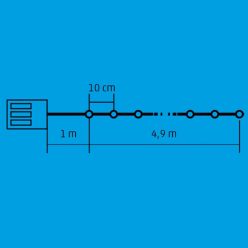   Home MLC 58/M mini LED-es fényfüzér, 4,9 m / 50 db színes LED, 8 fényprogram, zöld vezeték, elemes, kül- és beltéri kivitel