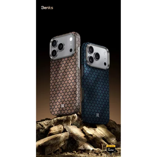 iPhone 17 Air arany Benks Magnetic Armor Air Armor Grid Kevlar tok fémkeret 600D (A068) tok