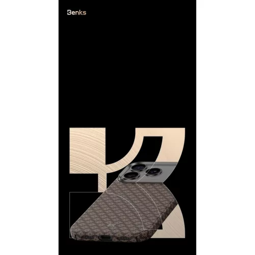 iPhone 17 Air arany Benks Magnetic Armor Air Armor Grid Kevlar tok fémkeret 600D (A068) tok