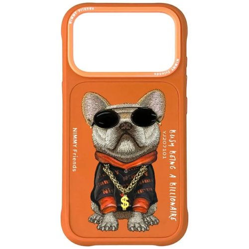 iPhone 17 Pro Max tok Nimmy Glasses Cool Dog tok narancssárga