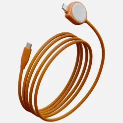   Energea Flow Duo Watch 2 az 1-ben kábel USB-C-ről USB-C-re + Apple Watch töltő 480Mb/s 60W 1,5m narancssárga