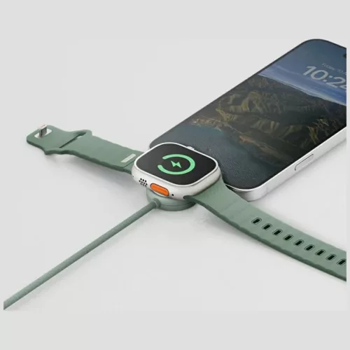 Energea Flow Duo Watch 2 az 1-ben kábel USB-C-ről USB-C-re + Apple Watch töltő 480Mb/s 60W 1,5m narancssárga