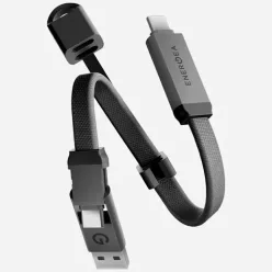   Energea Sheath Key 2-in-1 Kábel USB-C → USB-C/USB-A 480Mbps 60W 15cm szürke