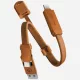 Energea Sheath Key 2 az 1-ben USB-C-ről USB-C/USB-A-ra kábel, 480Mbps, 60W, 15cm, narancssárga