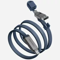   Kék Energea Sheath Travel 2-in-1 USB-C/USB-A kábel 480Mbps 60W 1.2m