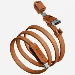   Energea Sheath Travel 2 az 1-ben kábel USB-C USB-C/USB-A 480Mbps 60W 1.2m narancssárga