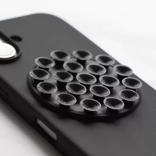 iPhone 16 szilikon tapadós tok fekete