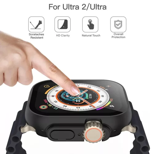 Apple Watch Ultra / Ultra 2  Techsuit - Defense360 Pro + Fólia - Fekete tok