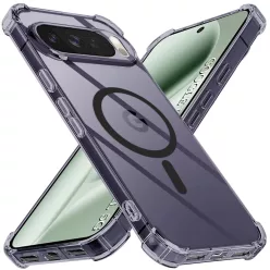   Google Pixel 10 Pro XL Techsuit - Shockproof Clear Silicone MagSafe tok - Smoke Black