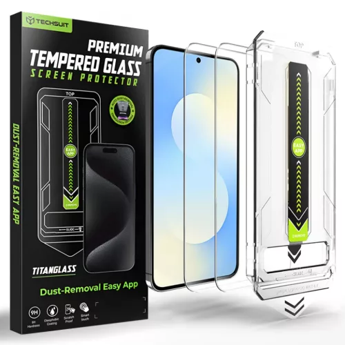 Samsung Galaxy S25 FE Techsuit TitanGlass CrystalHD (2 pack) - [Ujjlenyomat Feloldás Kompatibilis] - Átlátszó üvegfólia