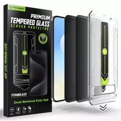   Samsung Galaxy S25 FE Techsuit - [Fingerprint Unlock Compatible] TitanGlass CrystalHD (2 pack) - Privacy üvegfólia