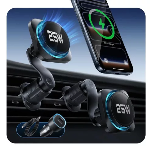 Fekete Esr Omnilock Cryoboost Mágneses Magsafe Autós Ventilátor Telefontartó Vezeték Nélküli Töltő Qi2.2 25W